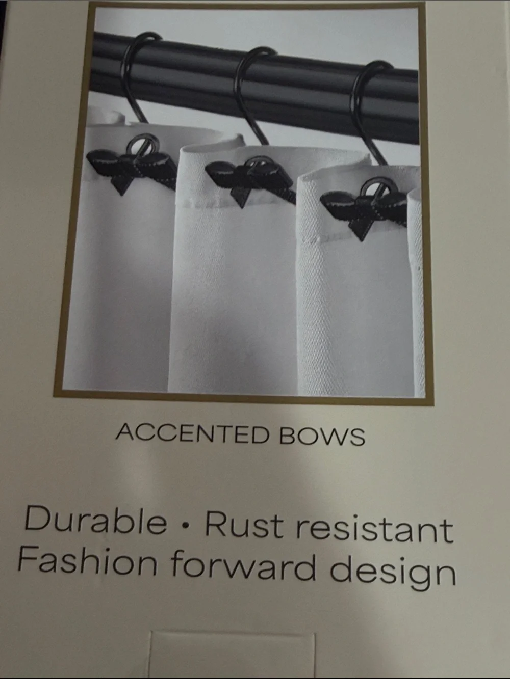 Vanderbilt black 12 pc bow shower hooks